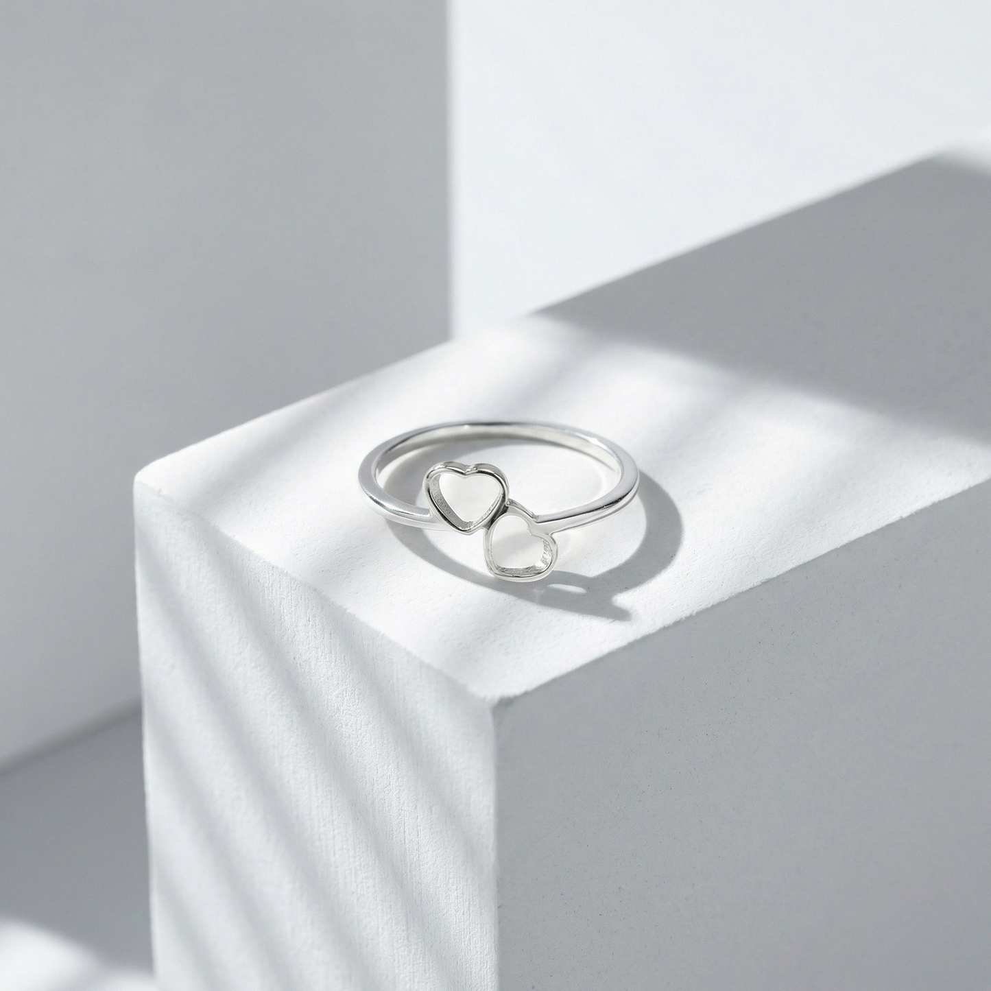 Kemstone Stainless Steel Heart-Shaped Couples Ring RC-1100