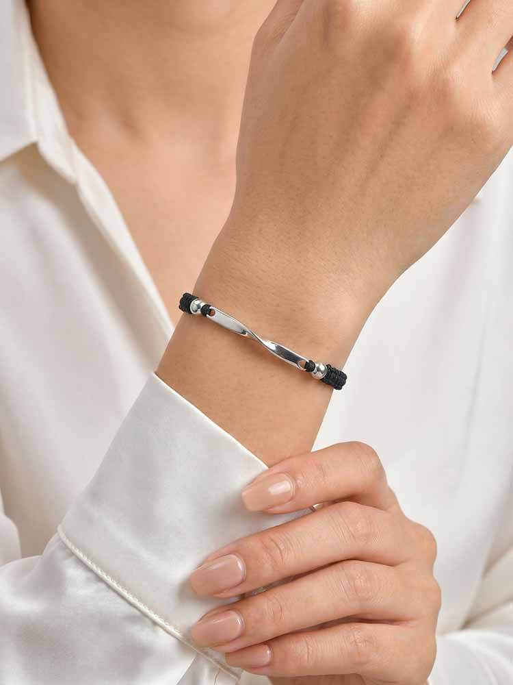 Kemstone Stainless Steel Mobius Braided Cord Bracelet for Men Women BR-3062