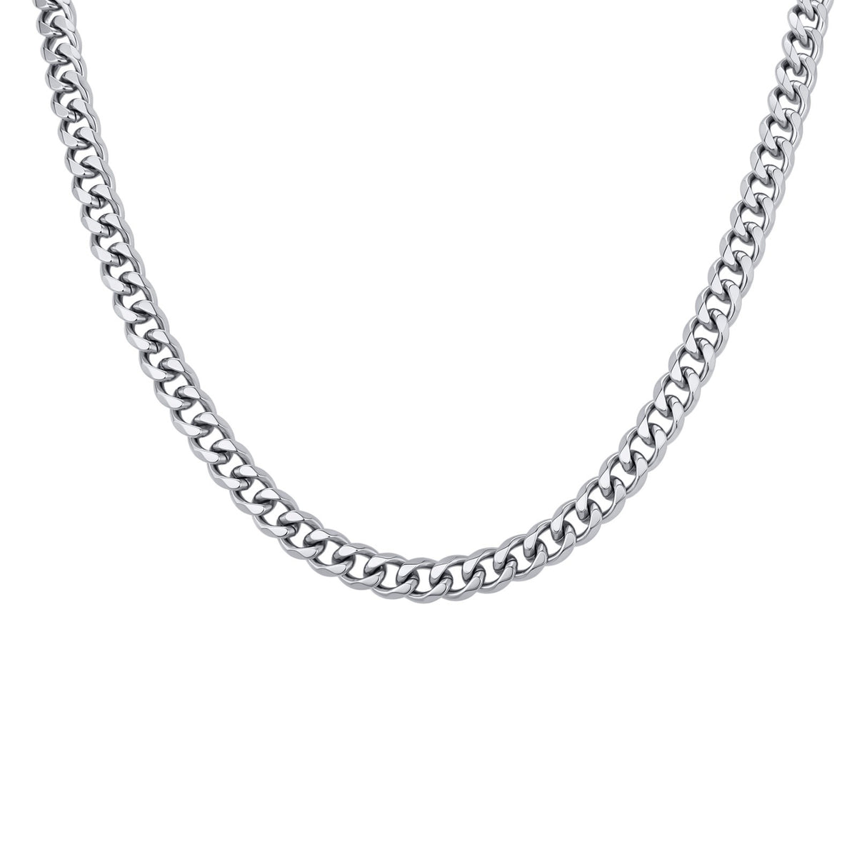 Kemstone Stainless Steel Faceted Curb Chain Necklace for Men NC-2607