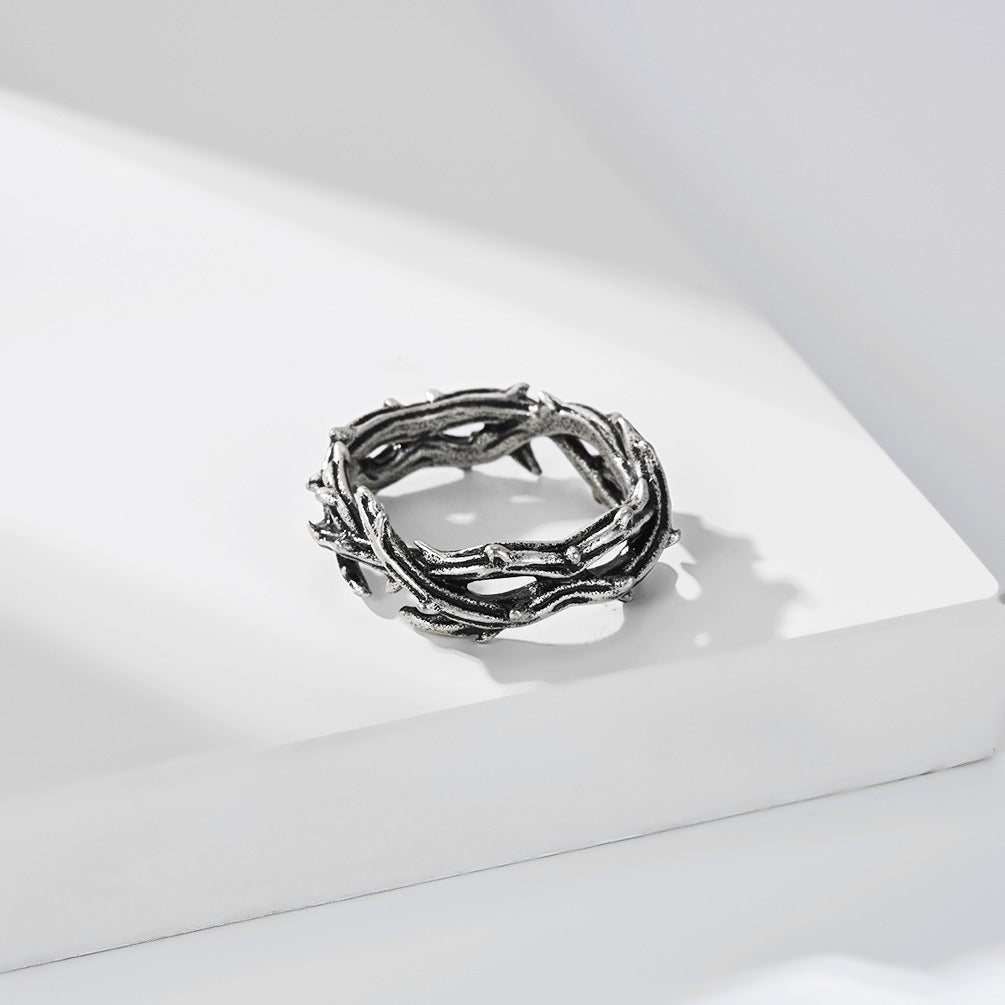 Kemstone Woven Thorn Ring for Men & Women Stainless Steel K-R1245