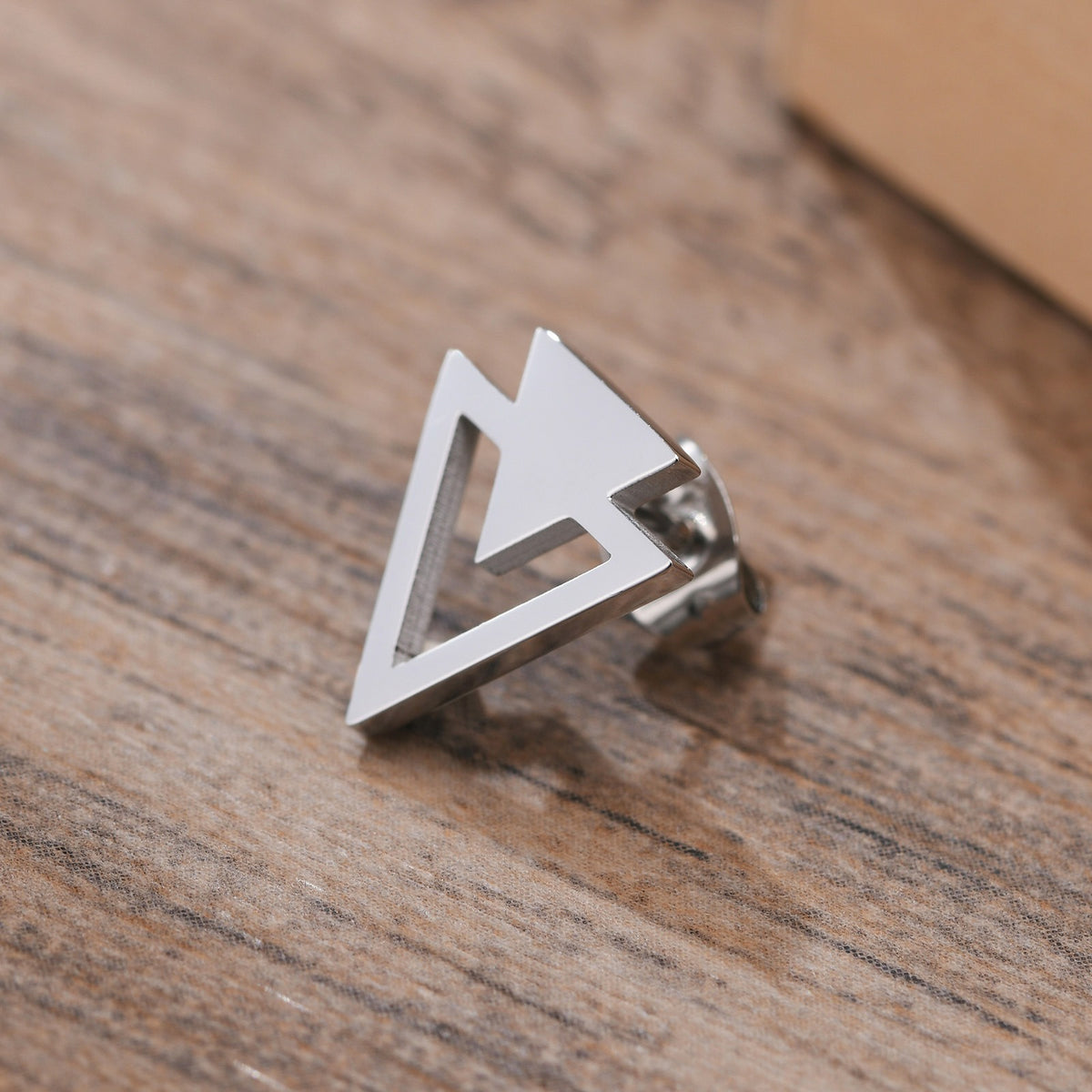Kemstone Stainless Steel Triangle Stud Earrings for Men & Women ES-352