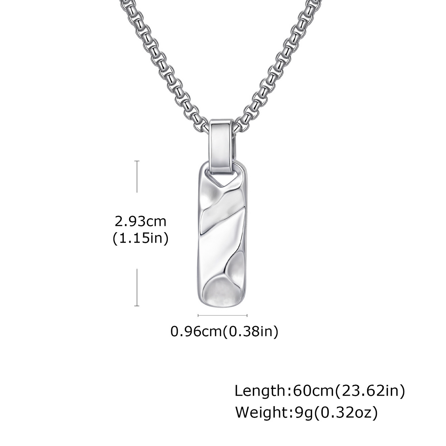 Kemstone Stainless Steel Geometric Bar Pendant Necklace for Men & Women PN-2272