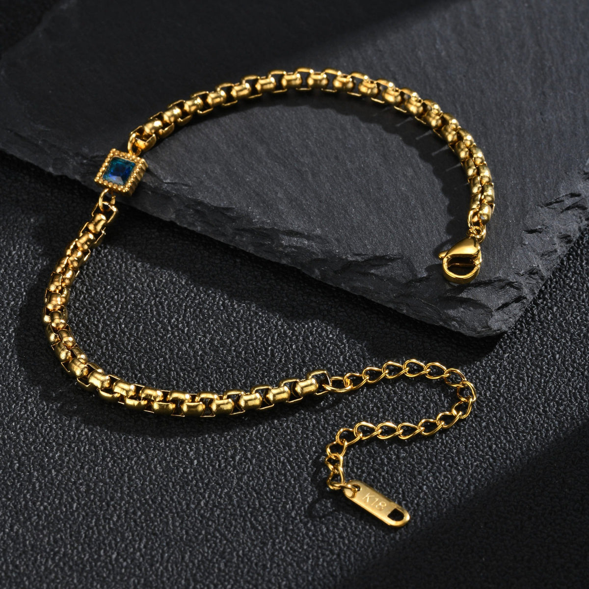 Kemstone Stainless Steel Square Cubic Zirconia Bracelet for Men BR-3204