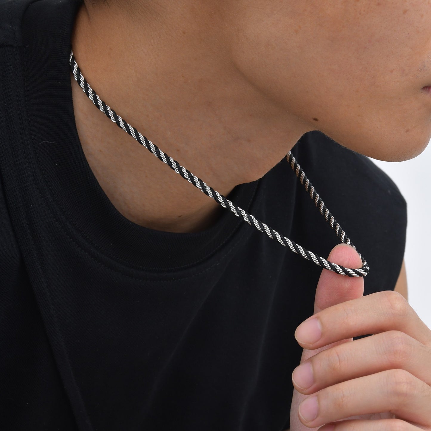 Kemstone Stainless Steel Rope Twist Bracelet Necklace – Men’s Jewelry BR-235