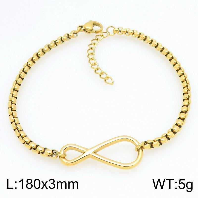 Kemstone Stainless Steel Infinity Symbol Bracelet for Men & Women Minimalist Chain KB211227-KFC
