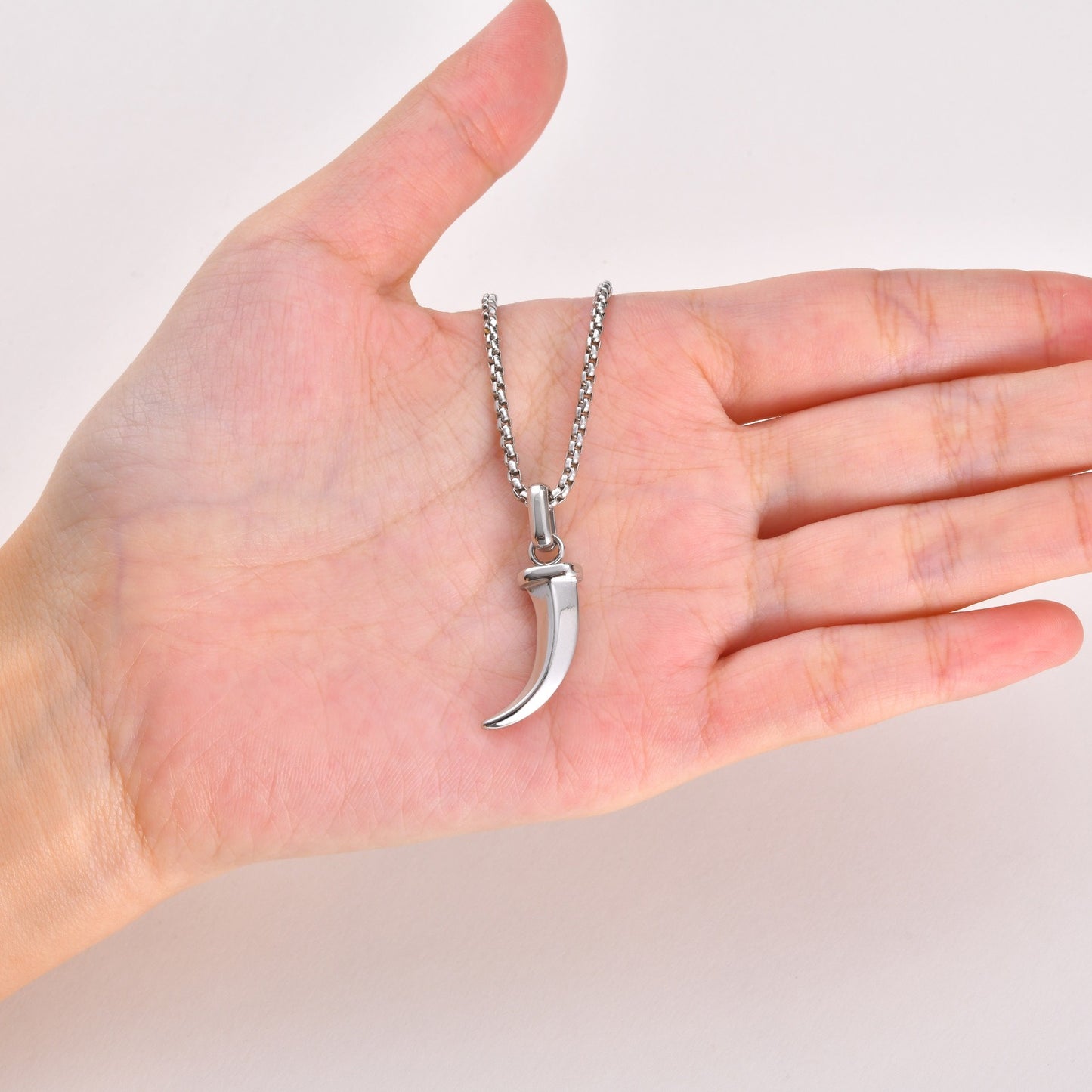 Kemstone Stainless Steel Horn Pendant Necklace for Men Punk Vintage Style PN2451