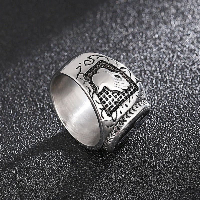 Kemstone Vintage Cross Signet Ring for Men KR101550-KFC