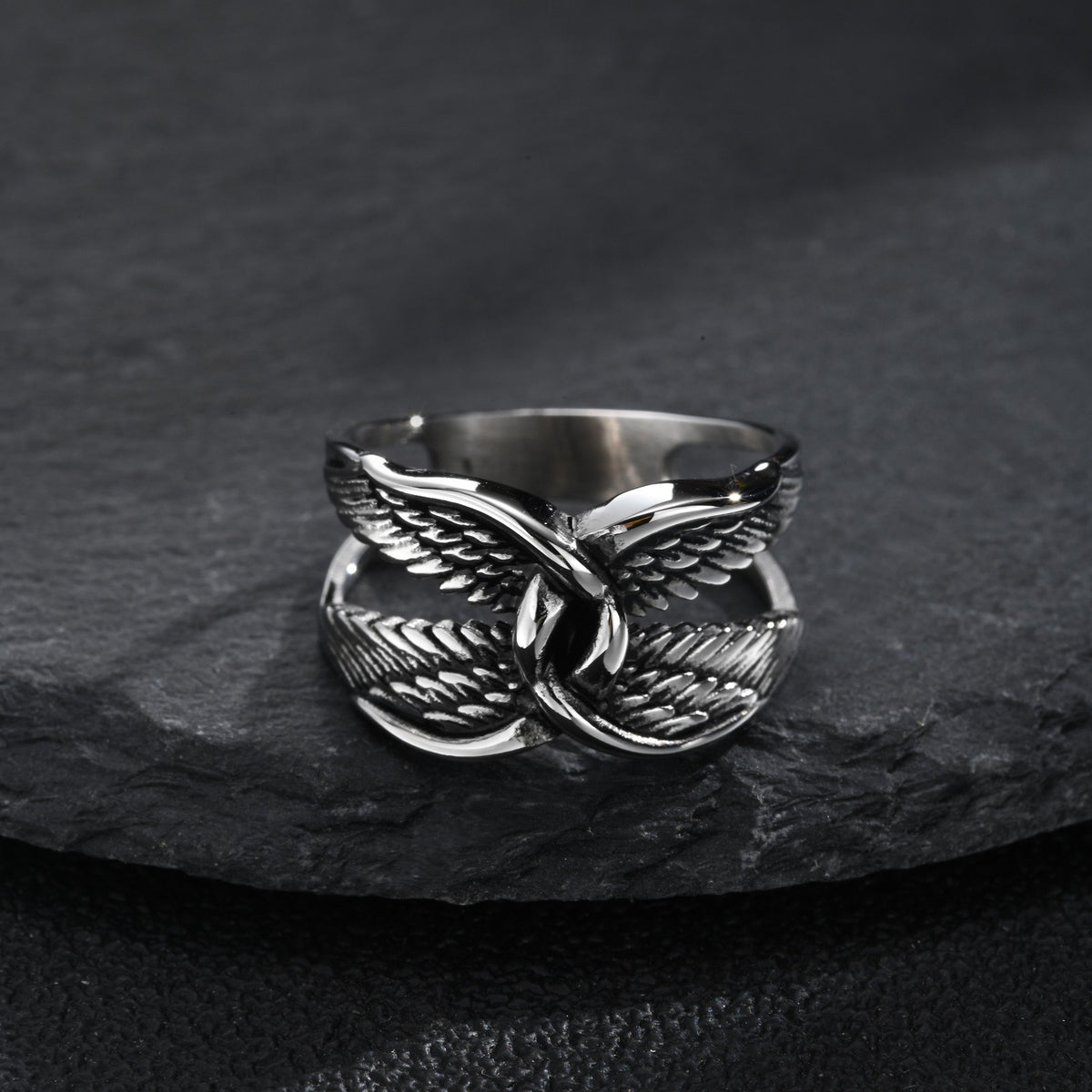 Kemstone Stainless Steel Wing Spider Ring for Men Punk RC-1188