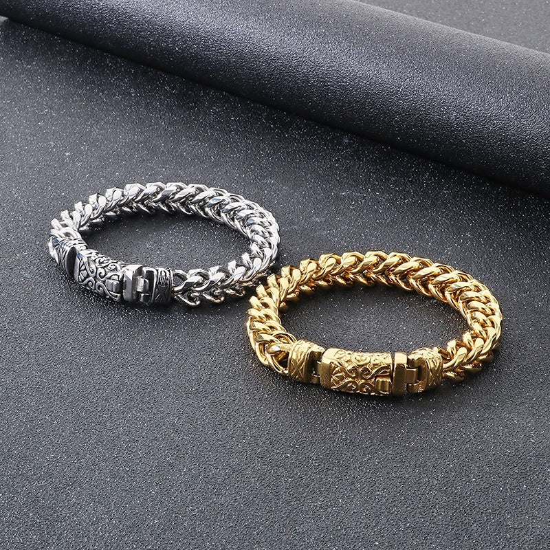 Kemstone Titanium Steel Dragon Bone Chain Bracelet for Men KB180725-KJX