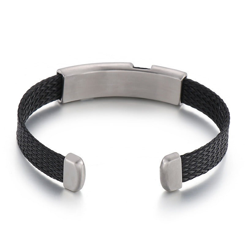 Kemstone Titanium Steel Star Cutout Open Cuff Bracelet for Men KB146896-KLHQ