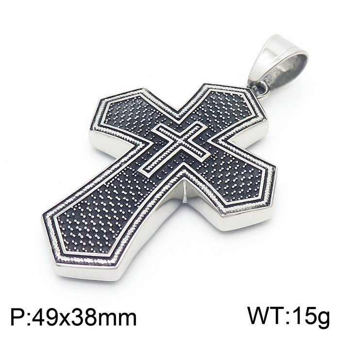 Kemstone Turquoise Eagle Amulet Necklace – Tribal Cross & Evil Eye Pendant for Men, Gothic Streetwear Jewelry KP100398