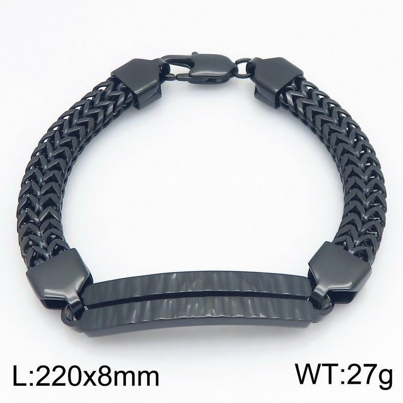 Kemstone Titanium Steel Dragonbone Chain Bracelet for Men – Vintage Bar Clasp Design K-B211234-KFC