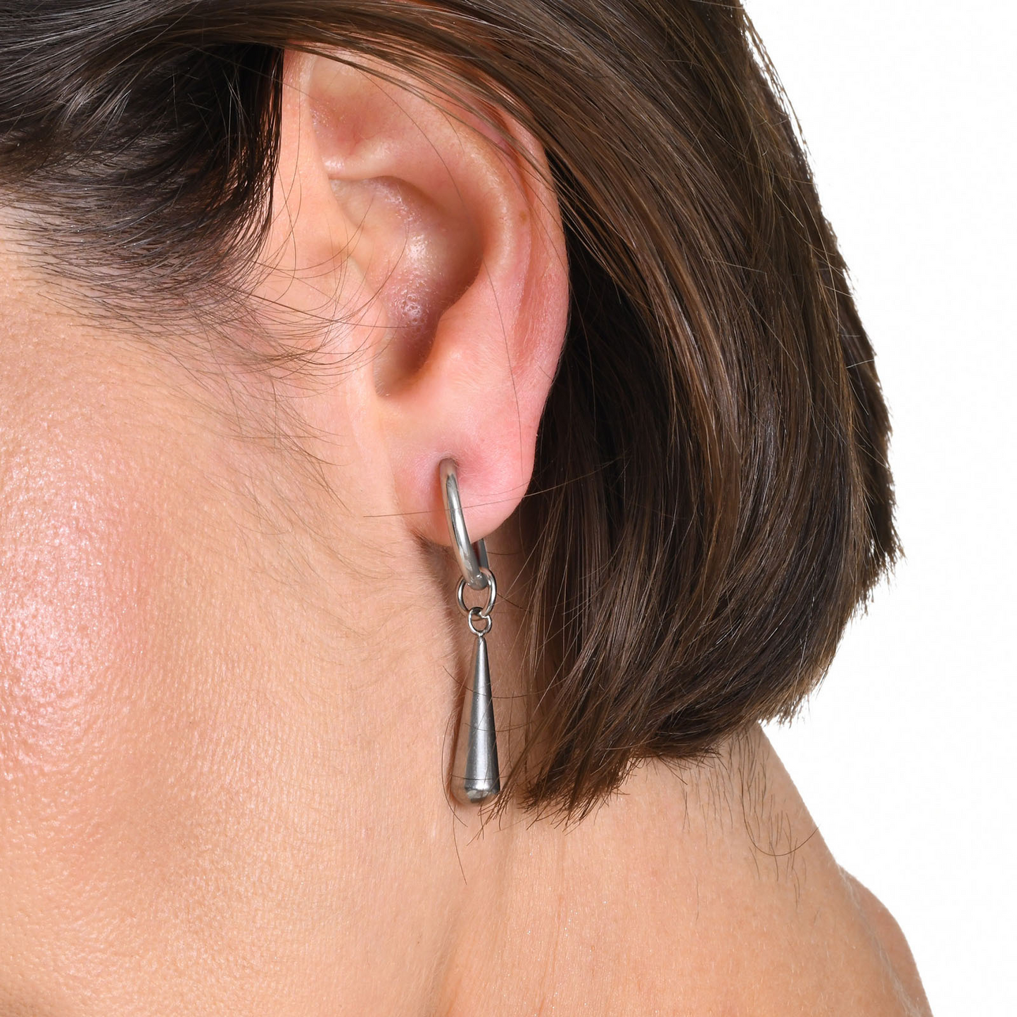 Kemstone Waterdrop Stainless Steel Earrings for Men – Gothic Minimalist Drop Design ED-556