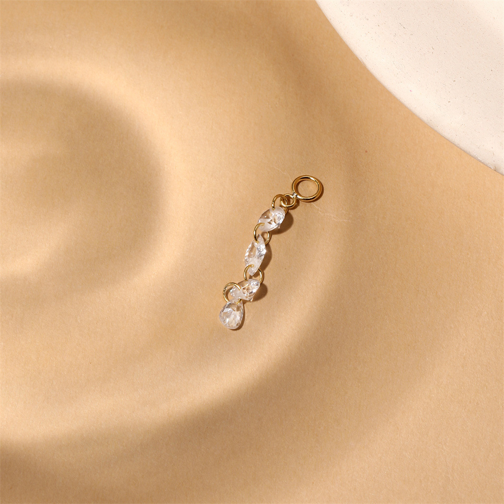 Kemstone S925 Sterling Silver Cubic Zirconia Tassel Ear Chain for Women,Dangle Cartilage Hoop Jewelry 60265475190C