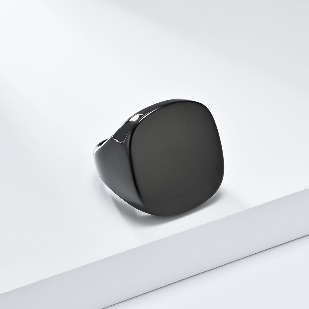 Kemstone Wide Polished Ring for Men Stainless Steel Minimalist K-R899