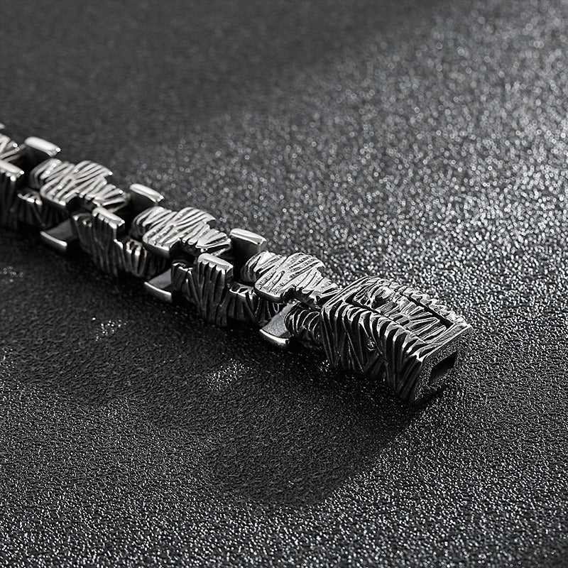 Kemstone Stainless Steel Cast Chain Bracelet for Men Hip Hop Streetwear KB125390-BDJX