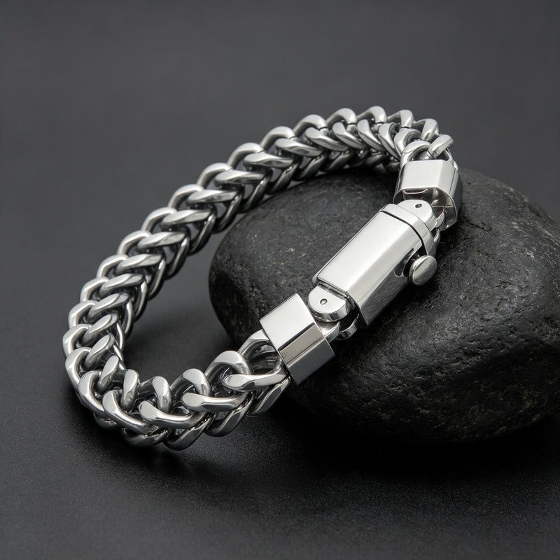 Kemstone Titanium Steel Woven Chain Bracelet for Men KB216602-KFC