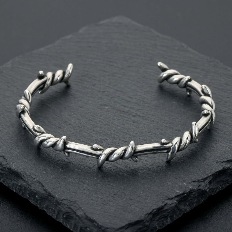 Kemstone Titanium Steel Twisted Cuff Bracelet for Men Vintage Open Design KB214264-LU