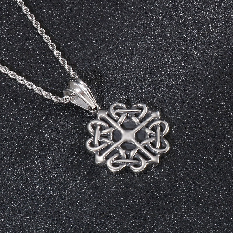 Kemstone Titanium Steel Turquoise Cross Pendant Necklace for Men KP52781-BD