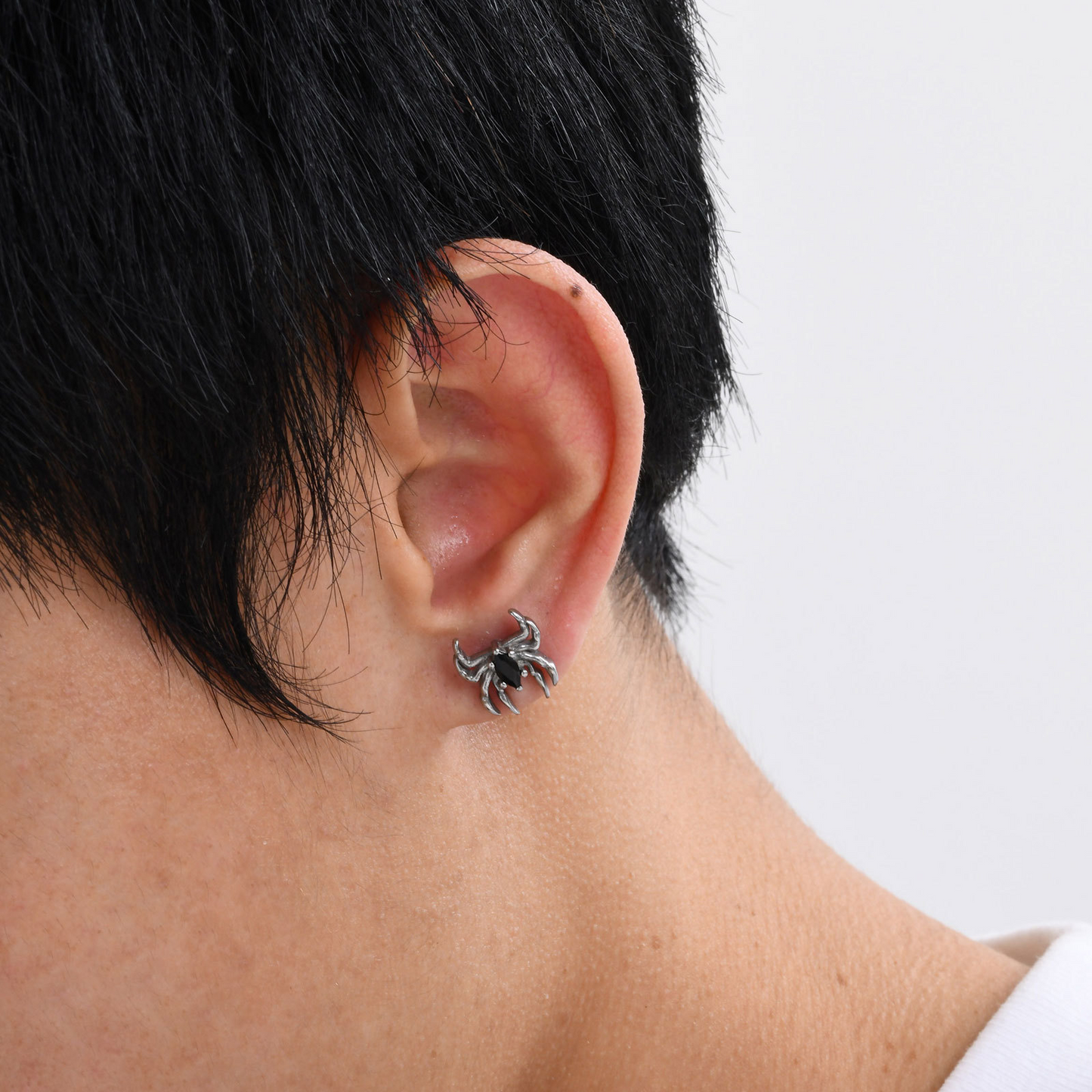 Kemstone Stainless Steel Gothic Stud Earring – Cross Cat Spider Symbol ES-512