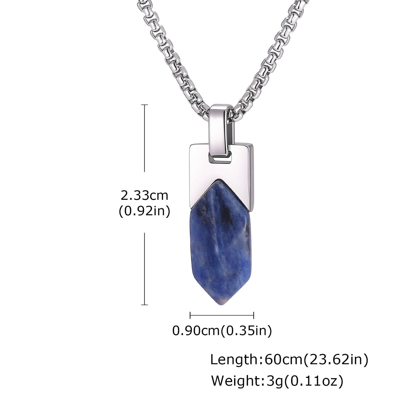 Kemstone Geometric Tiger Eye Pendant Necklace for Men Stainless Steel PN-2439