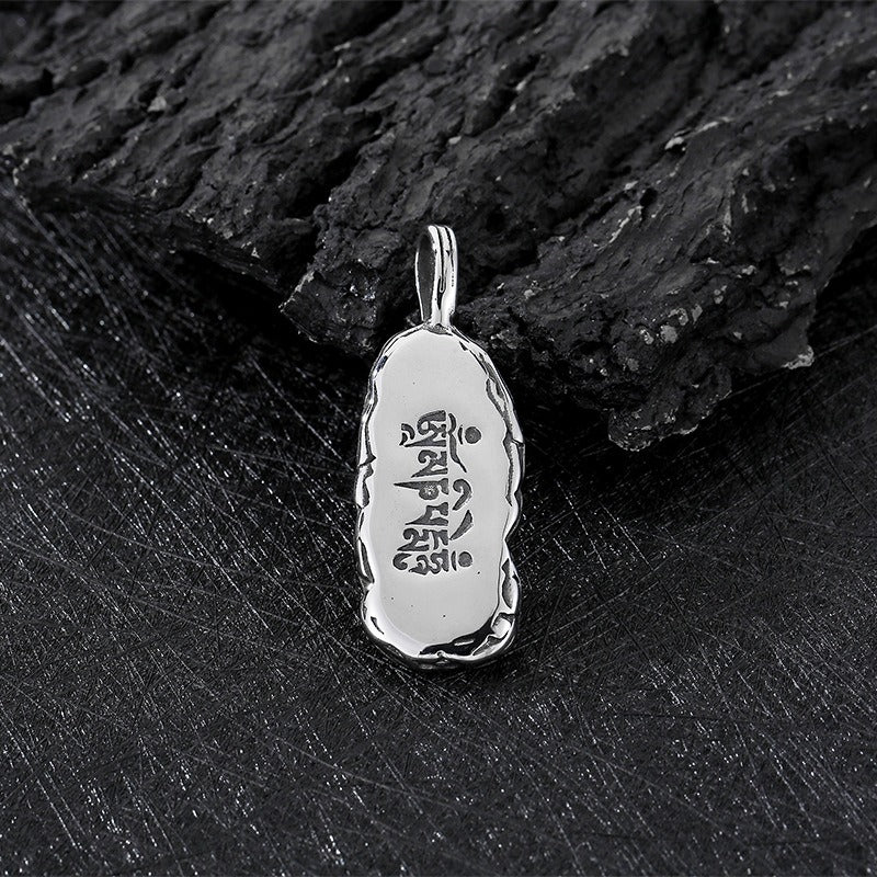 Kemstone Titanium Steel Men’s Pendant Necklace – Gothic Carved Motifs KP94612