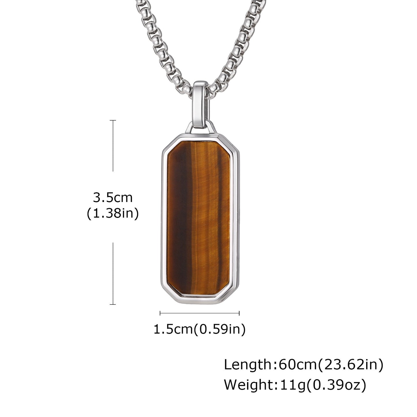 Men’s Stainless Steel Necklace – Geometric Minimalist Pendant PN-1858