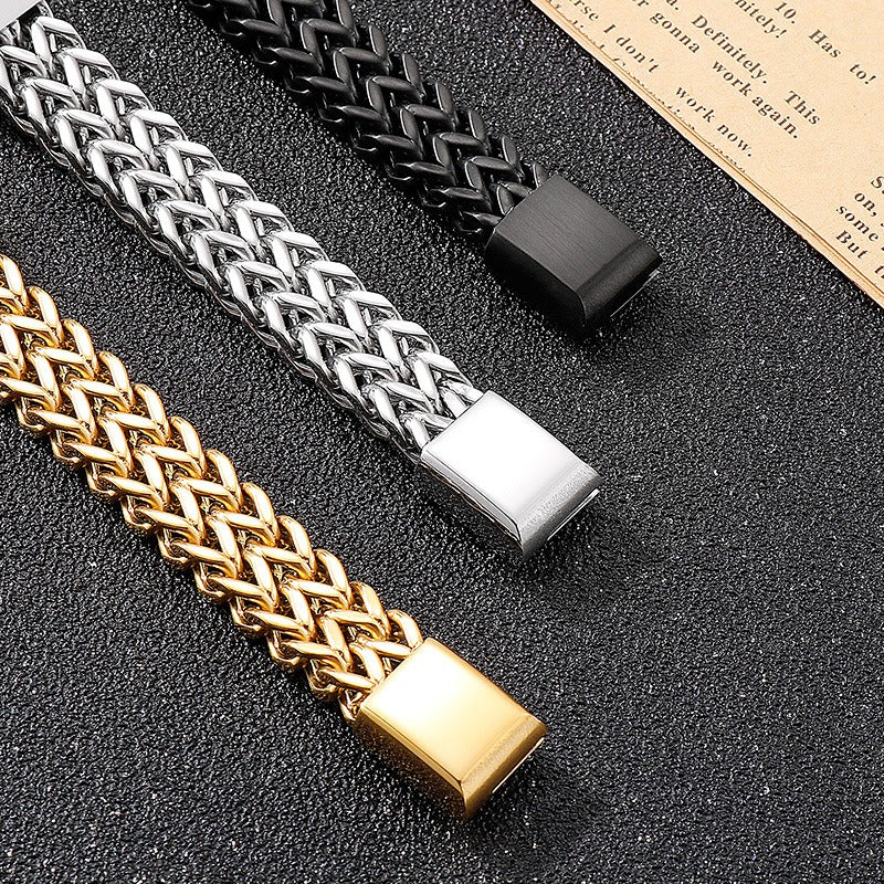 Kemstone Titanium Steel Woven Men’s Bracelet – Street Style KB139686-KFC