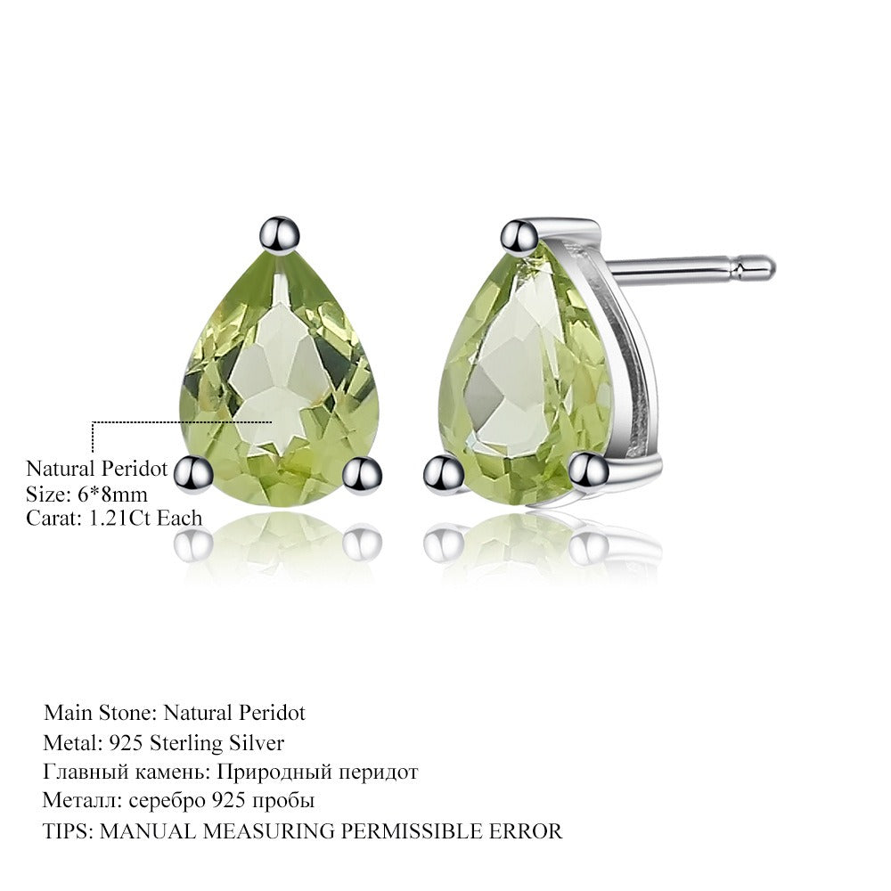 Pendientes de plata de ley con forma de pera de amatista natural, topacio azul y granate, hechos a mano, de Kemstone, con diseño original para mujer y niña.