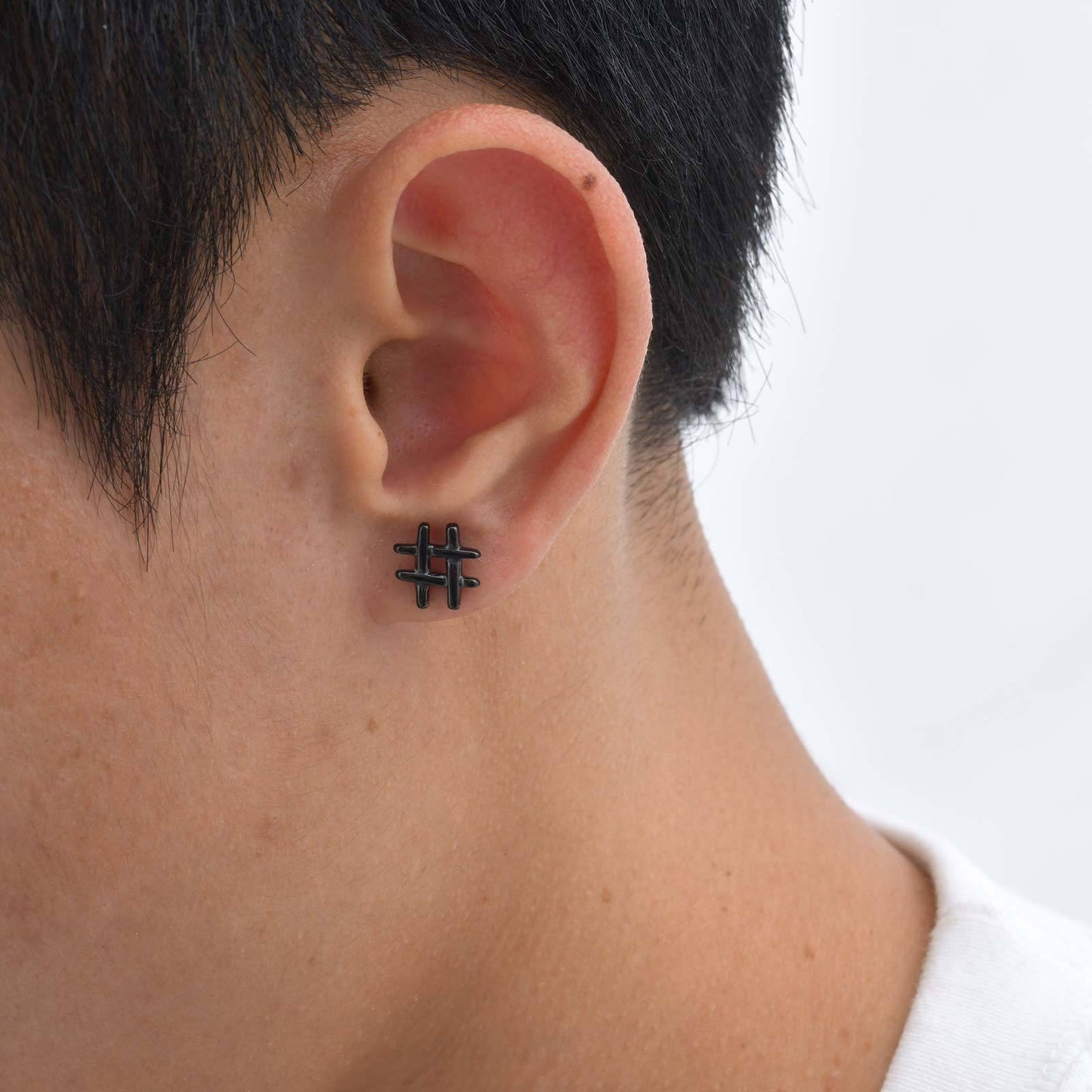 Kemstone Stainless Steel Mini Grid Stud Earrings – For Men & Women Gold, Silver, Black ES-665