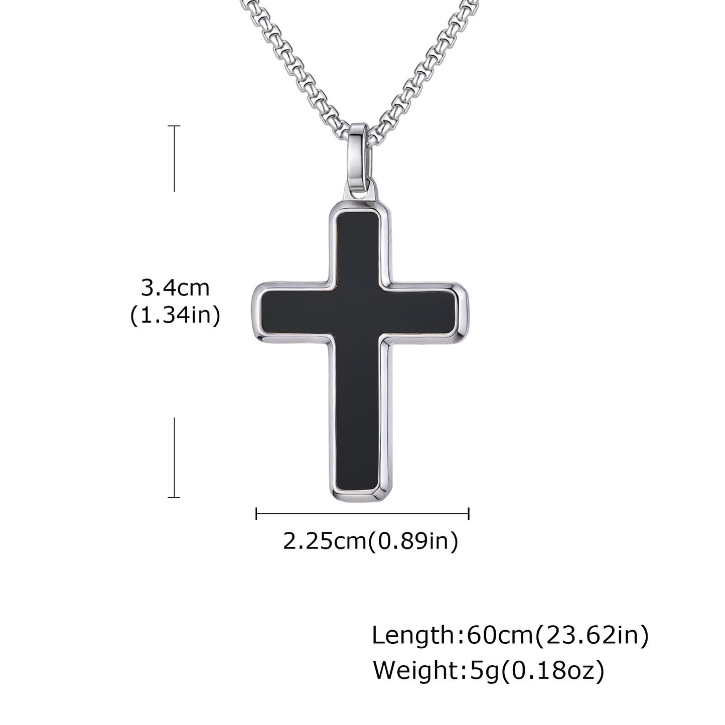 Kemstone Stainless Steel Cross Pendant Necklace – Tiger Eye & Turquoise Inlay for Men PN-2224