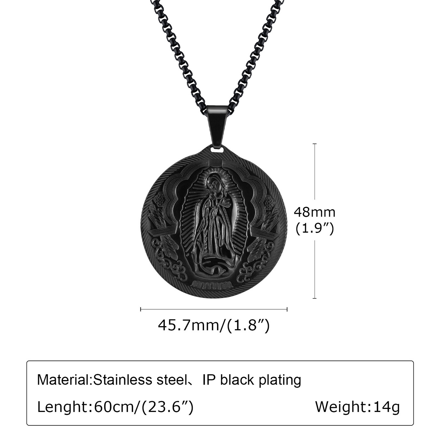 Kemstone Stainless Steel Medallion Necklace for Men Vintage Coin Pendant PN-777