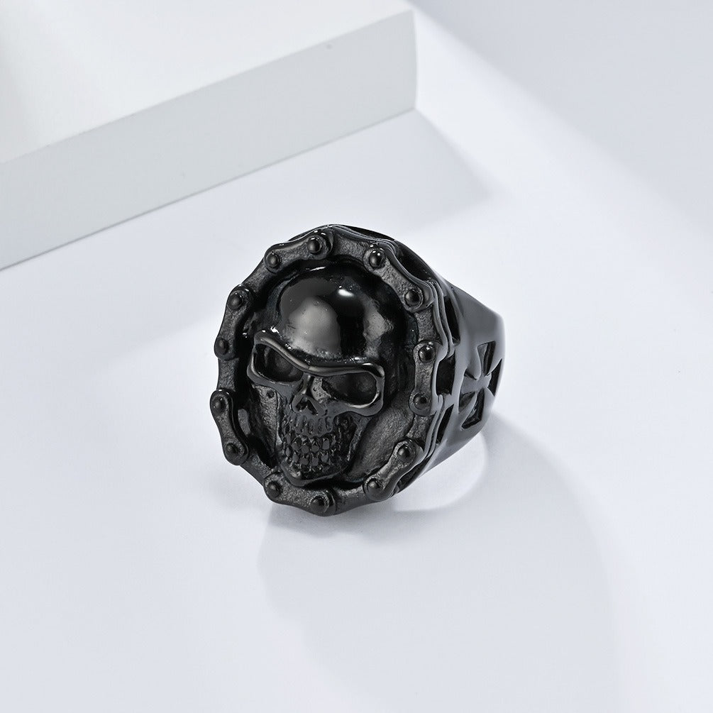 Kemstone Stainless Steel Skull Ring – Biker & Hip Hop Style K-R857