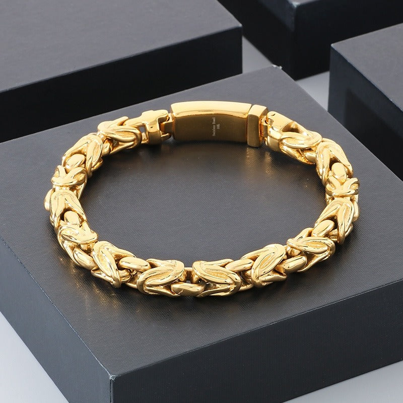 Kemstone KB170399 Titanium Steel Woven Peace Link Chain Bracelet & Necklace for Men