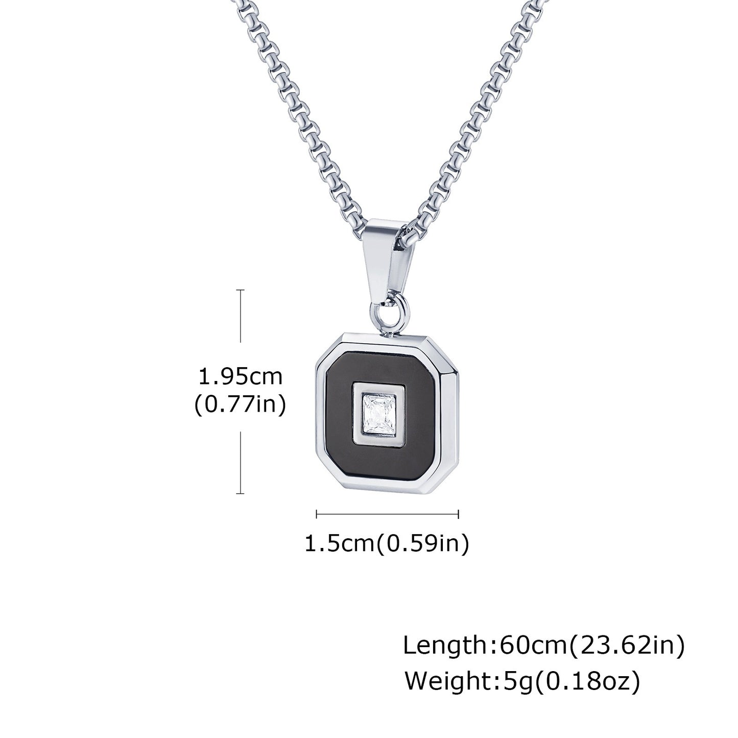 Kemstone Men’s Stainless Steel Lapis Lazuli Cubic Zirconia Pendant Necklace – Gold Silver Black PN-2074