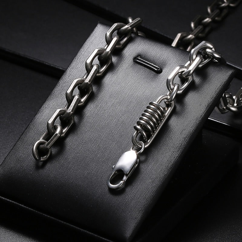 Kemstone Titanium Steel Chunky Chain Bracelet for Men Link Design KB147898-KLHQ