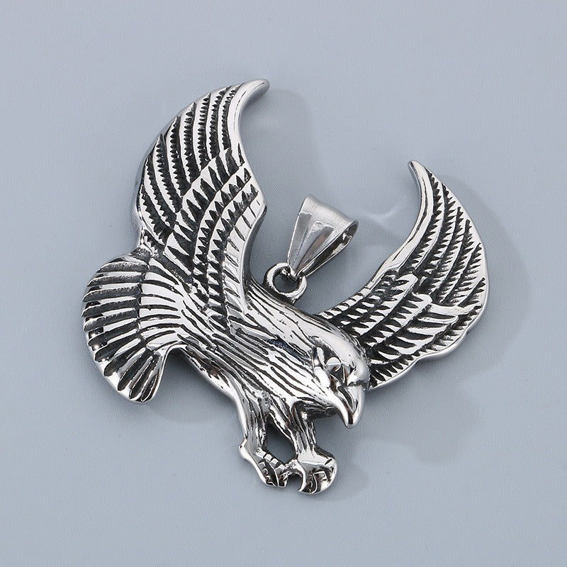 Kemstone Titanium Steel Flying Eagle Necklace for Men KP130539-TGX