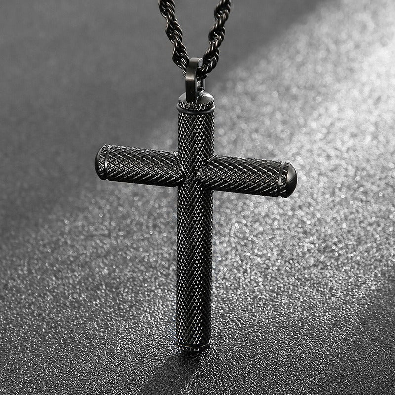 Kemstone Titanium Steel Cross Pendant Necklace for Men KP97205-KFC