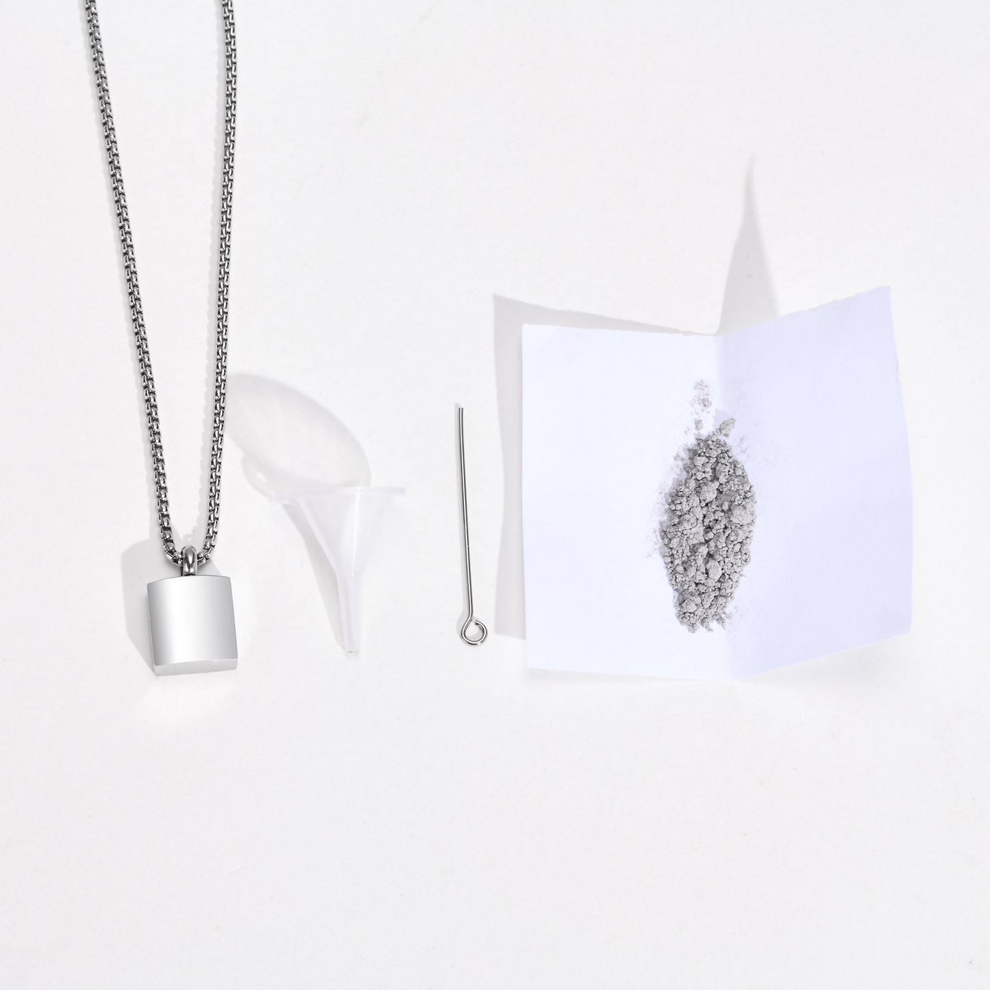 Kemstone Square Keepsake Pendant Necklace for Men Women Stainless Steel Minimalist Locket PN-1871