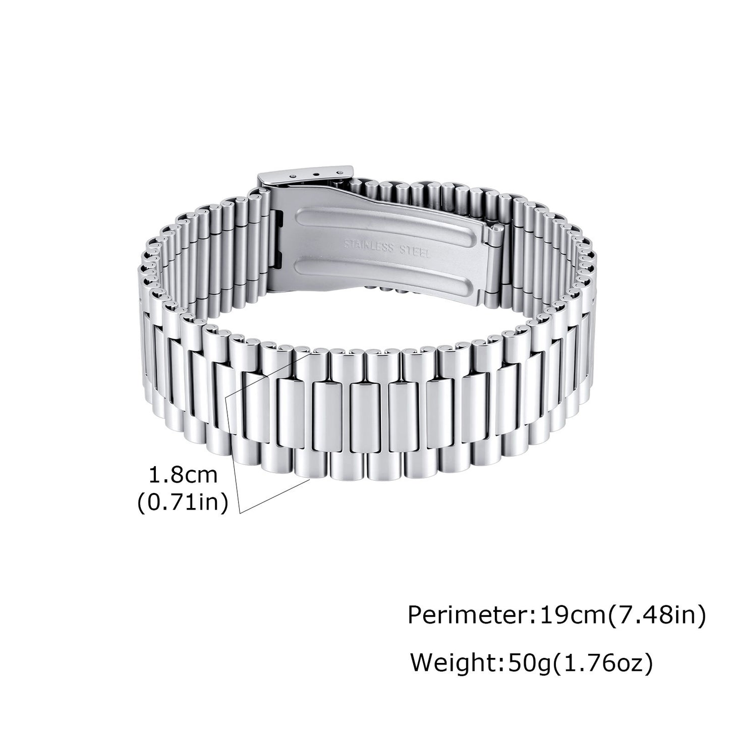 Kemstone Stainless Steel Bracelet for Men Watch Band Link Style BR-1053