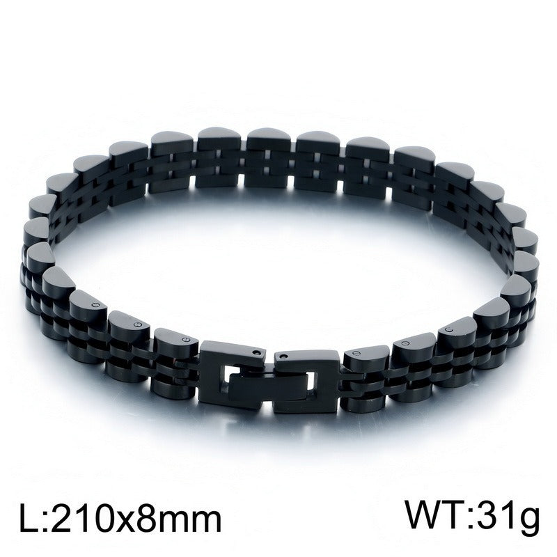 Kemstone Titanium Steel Link Bracelet for Men Two Tone Watch Band Style KB215164-KL