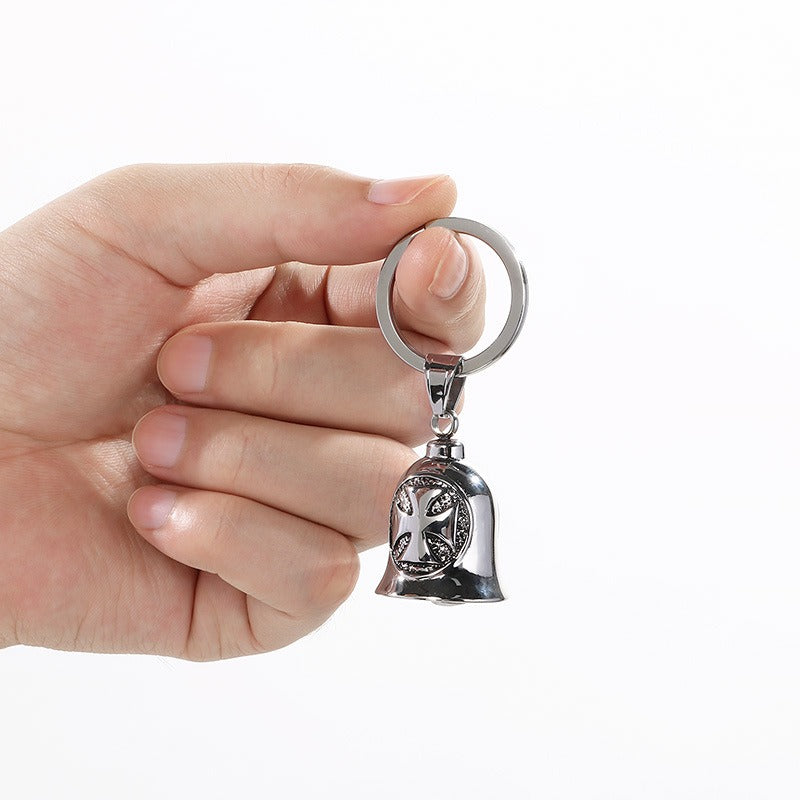 Kemstone Viking Compass Bell Keychain – Titanium Steel Rune Pendant KY1483-K