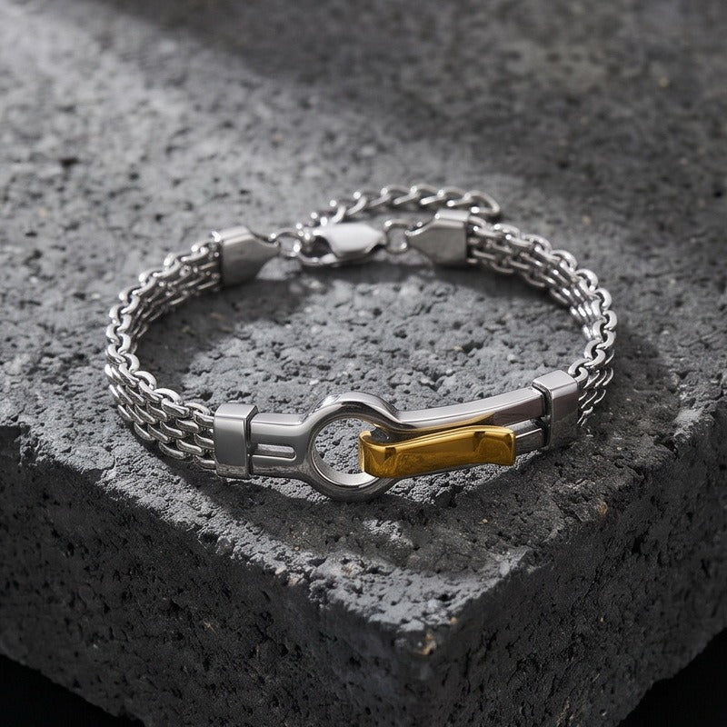 Kemstone Titanium Steel Multi-Row Chain Bracelet for Men KB213310-KFC
