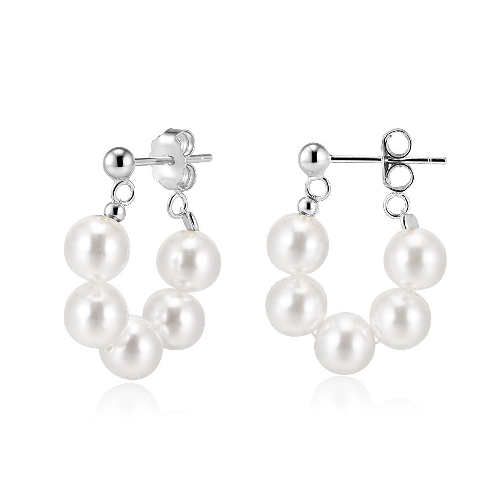 Kemstone Shell Pearl Drop Earrings for Women – 925 Sterling Silver PSE08