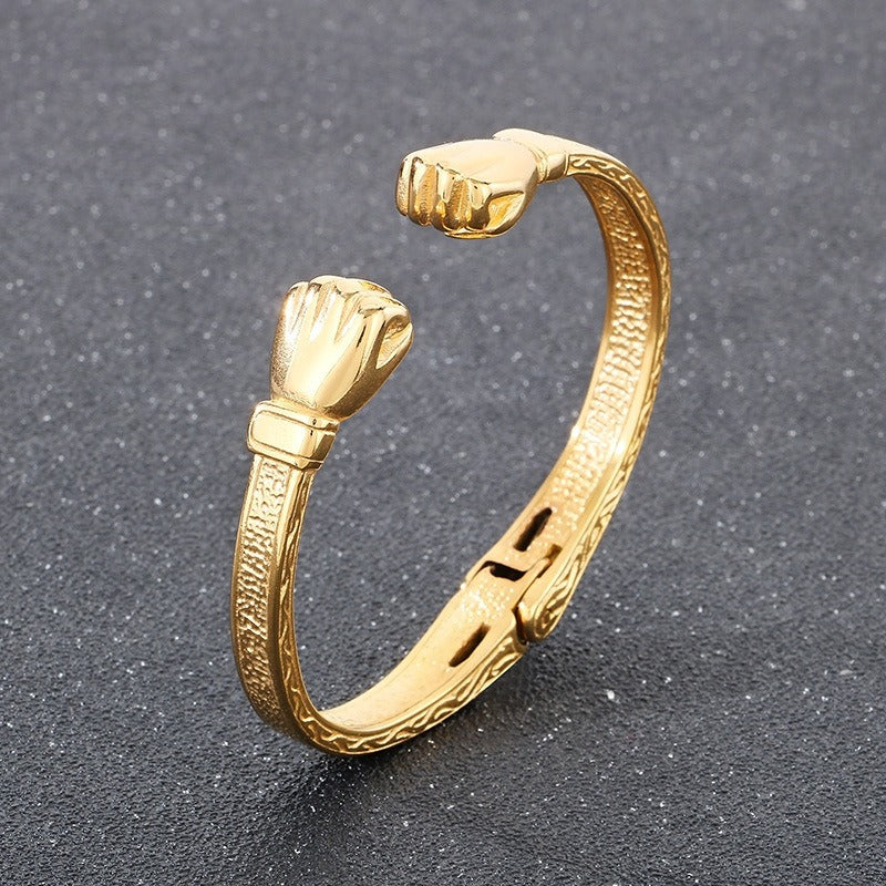 Kemstone Titanium Steel Boxing Fist Cuff Bracelet for Men – Vintage Power KB184795-KJX