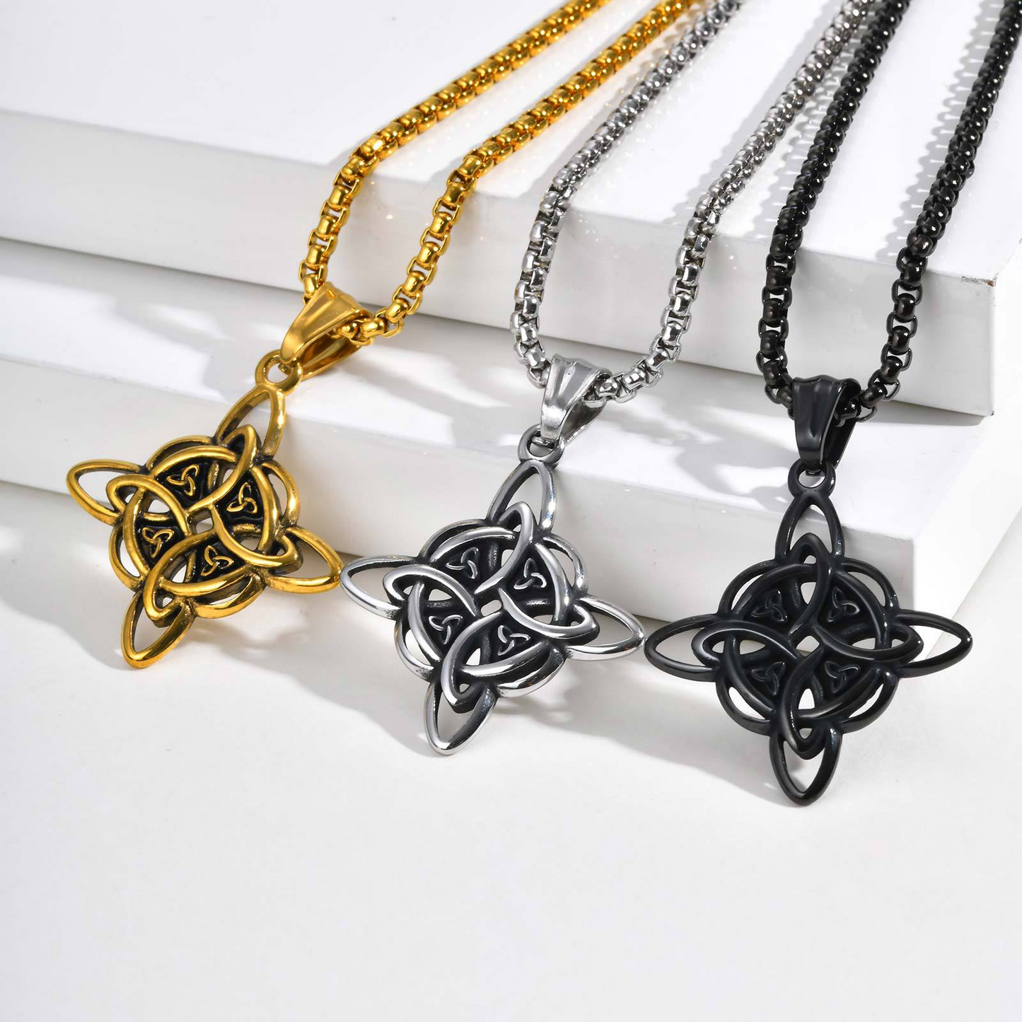 Men’s Celtic Knot Pendant Necklace – Stainless Steel Symbol of Power PN-1945