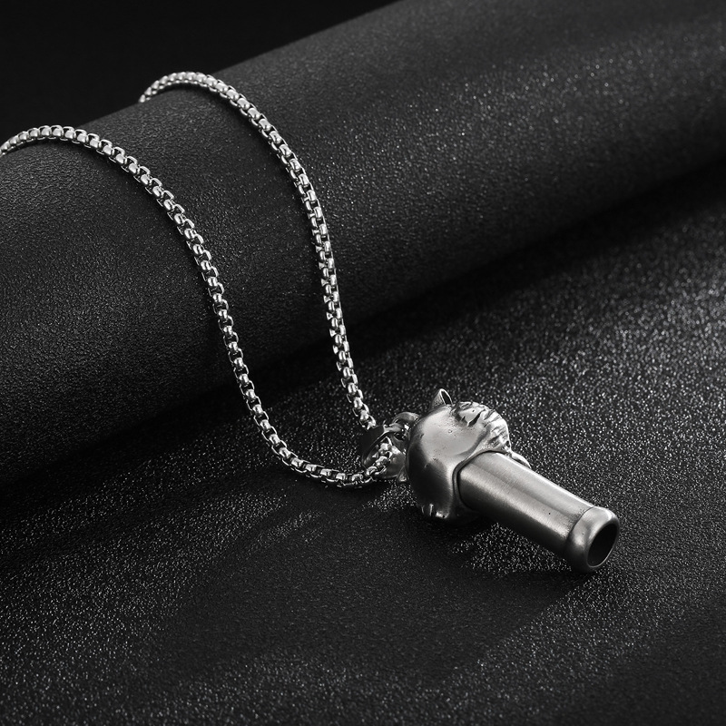 Kemstone Tiger Whistle Necklace for Men Titanium Steel KP99012-KLXS