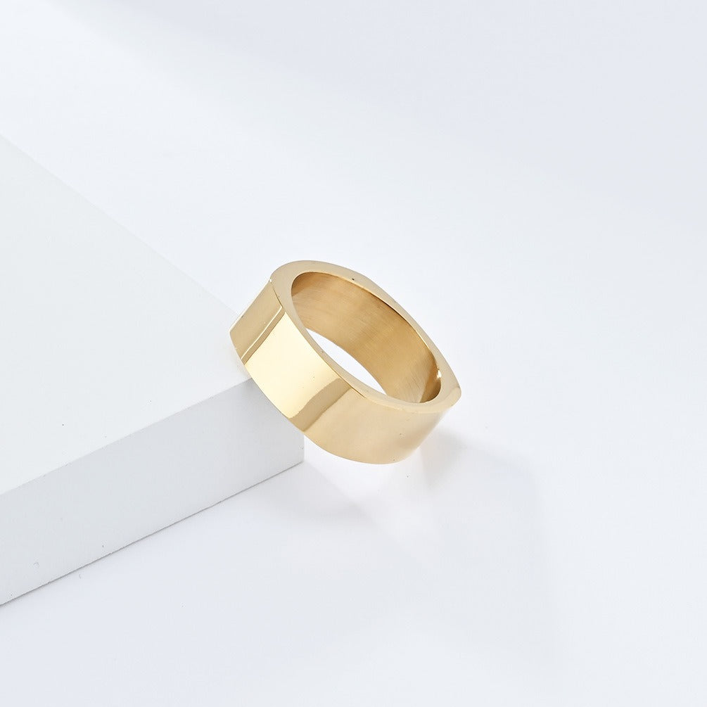 Kemstone Stainless Steel Square Ring for Men & Women – Bold Minimalist Jewelry K-R871