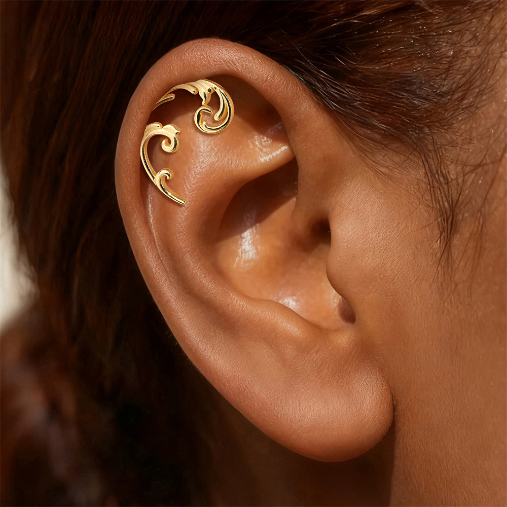 Kemstone 925 Sterling Silver Snake Cartilage Stud for Women Flat Back Piercing Earring Gold 60267192110C