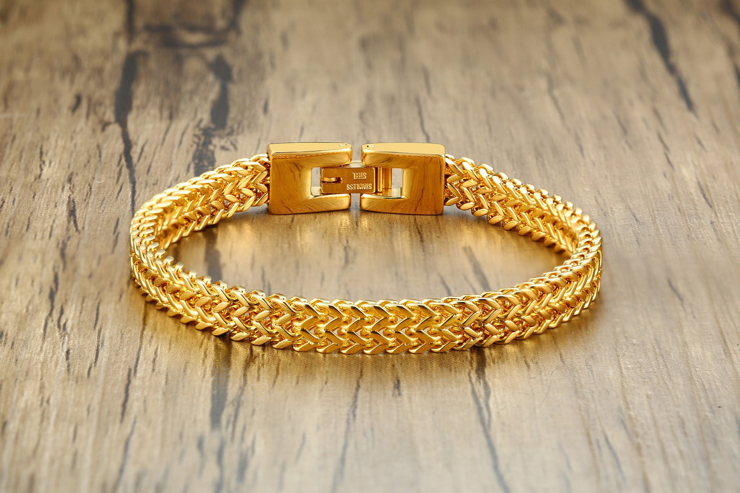 Kemstone Stainless Steel Dragon Bone Chain Bracelet - Hip Hop Design for Men, Unisex Urban Style, Everyday Durable Accessory BR-642
